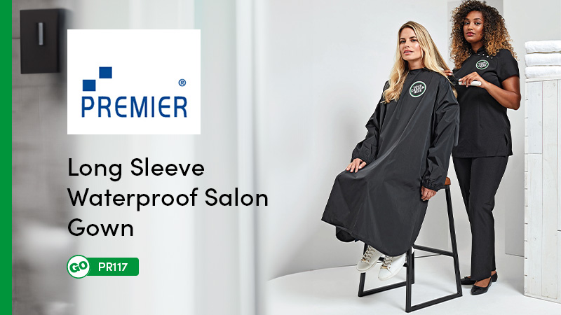 two beauty professionals wearing branded tunics